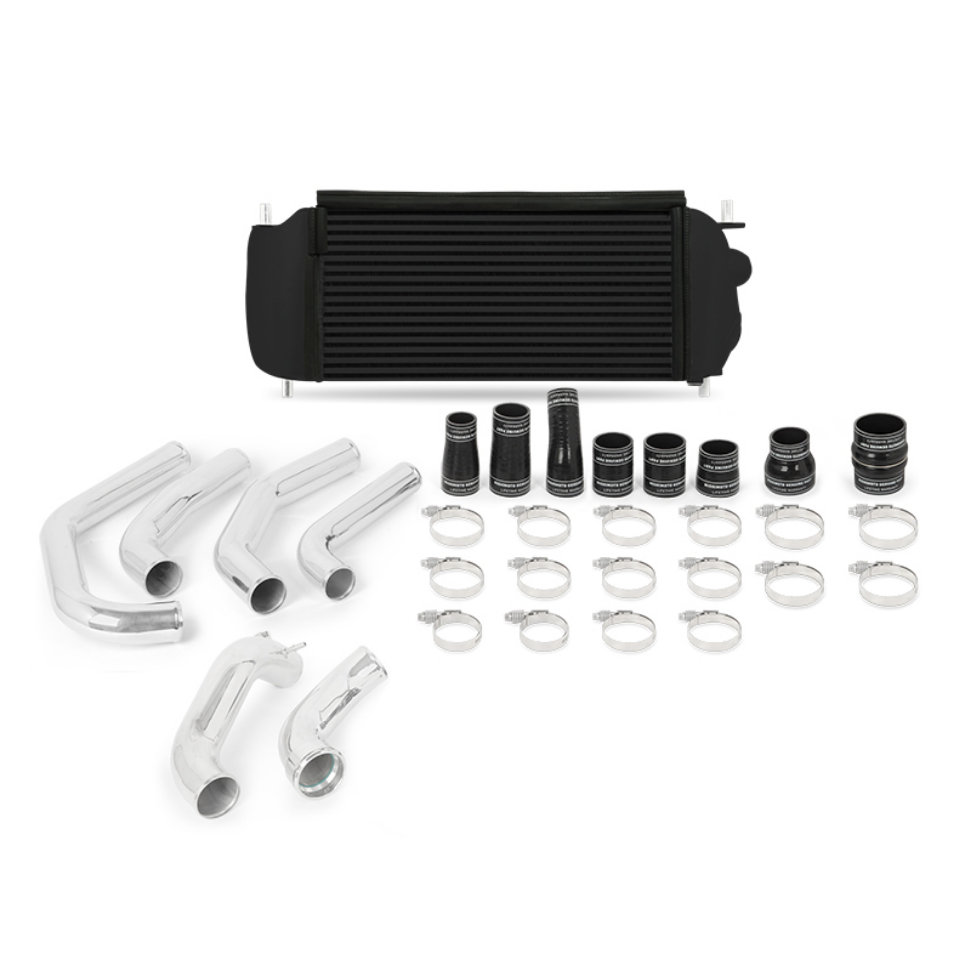 Picture of Mishimoto 15-17 Ford F-150 EcoBoost 2-7L Black Performance Intercooler Kit w- Polished Pipes