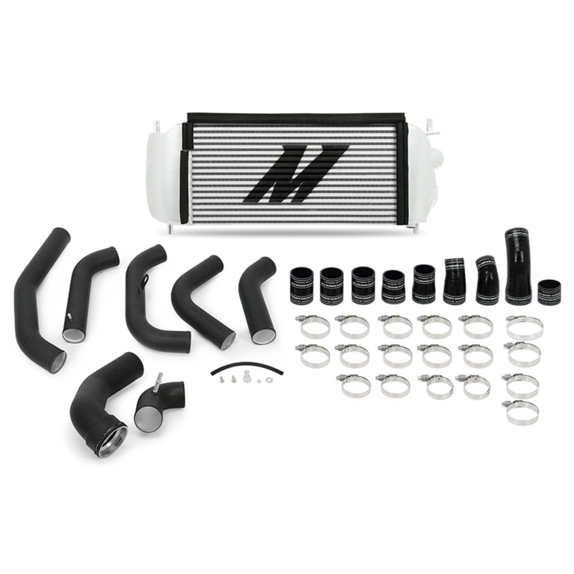 Picture of Mishimoto 15-16 Ford F-150 EcoBoost 3-5L Silver Performance Intercooler Kit w- Black Pipes