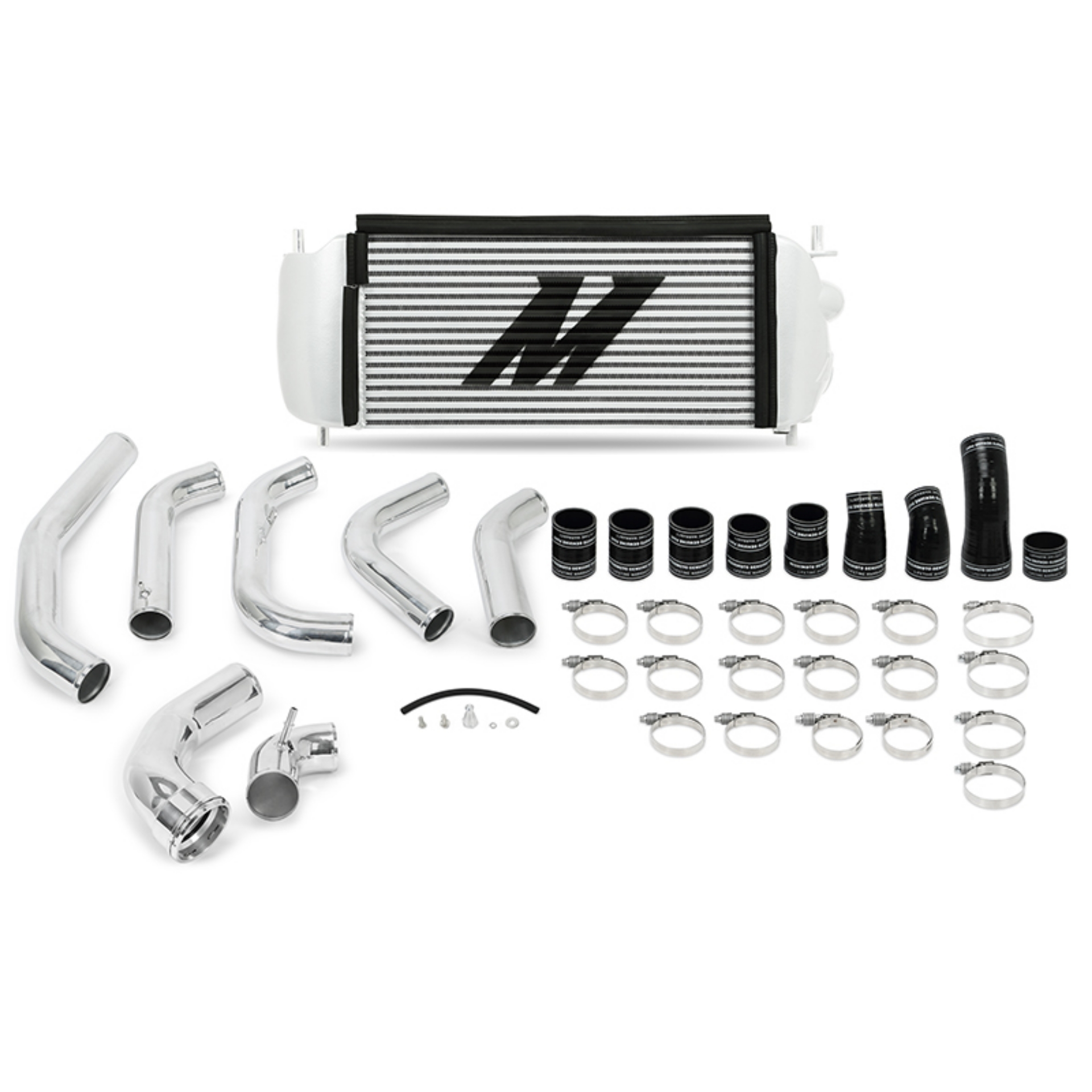 Picture of Mishimoto 15-16 Ford F-150 EcoBoost 3-5L Silver Performance Intercooler Kit w- Polished Pipes