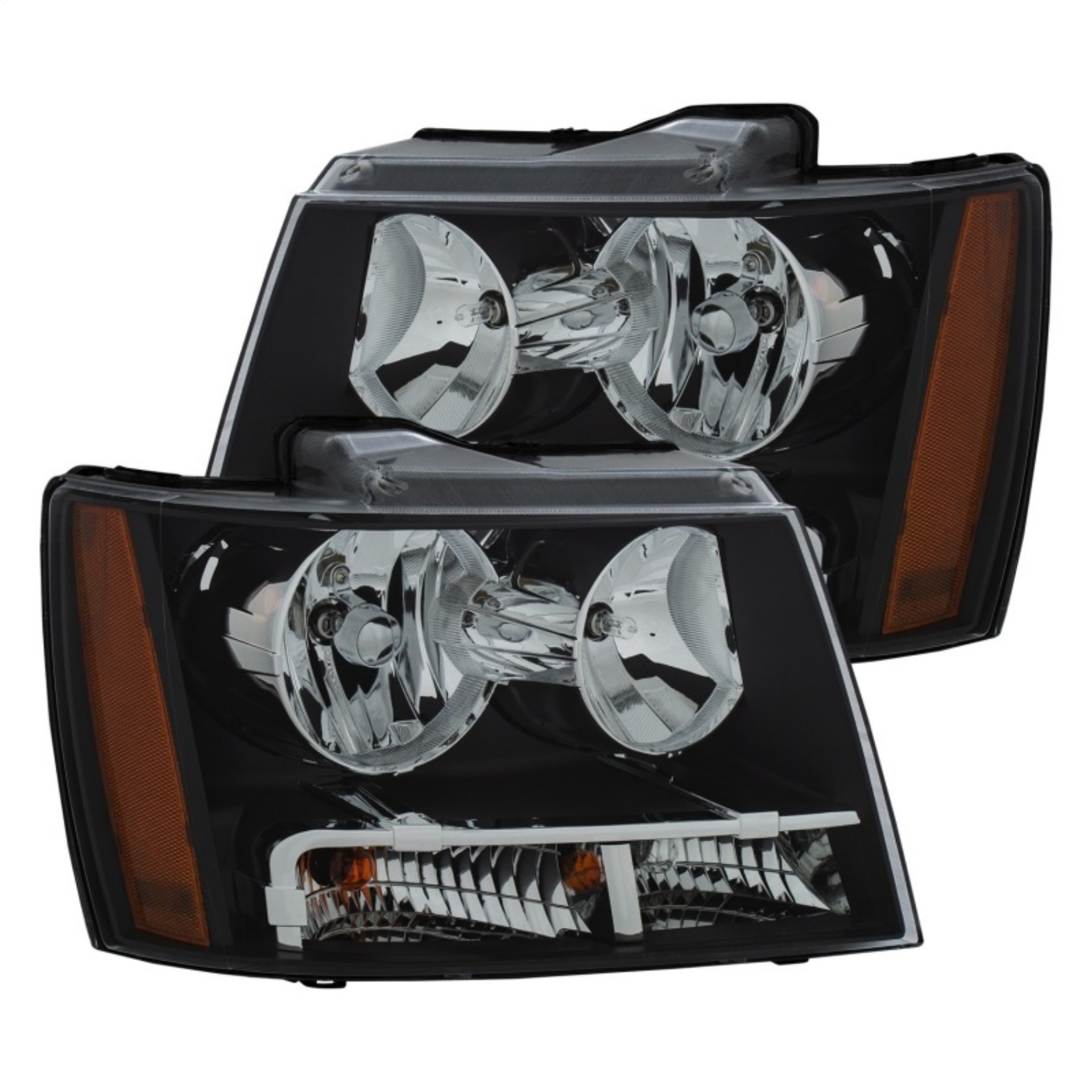 Picture of ANZO 2007-2014 Chevrolet Tahoe-Suburban Crystal Headlights Black