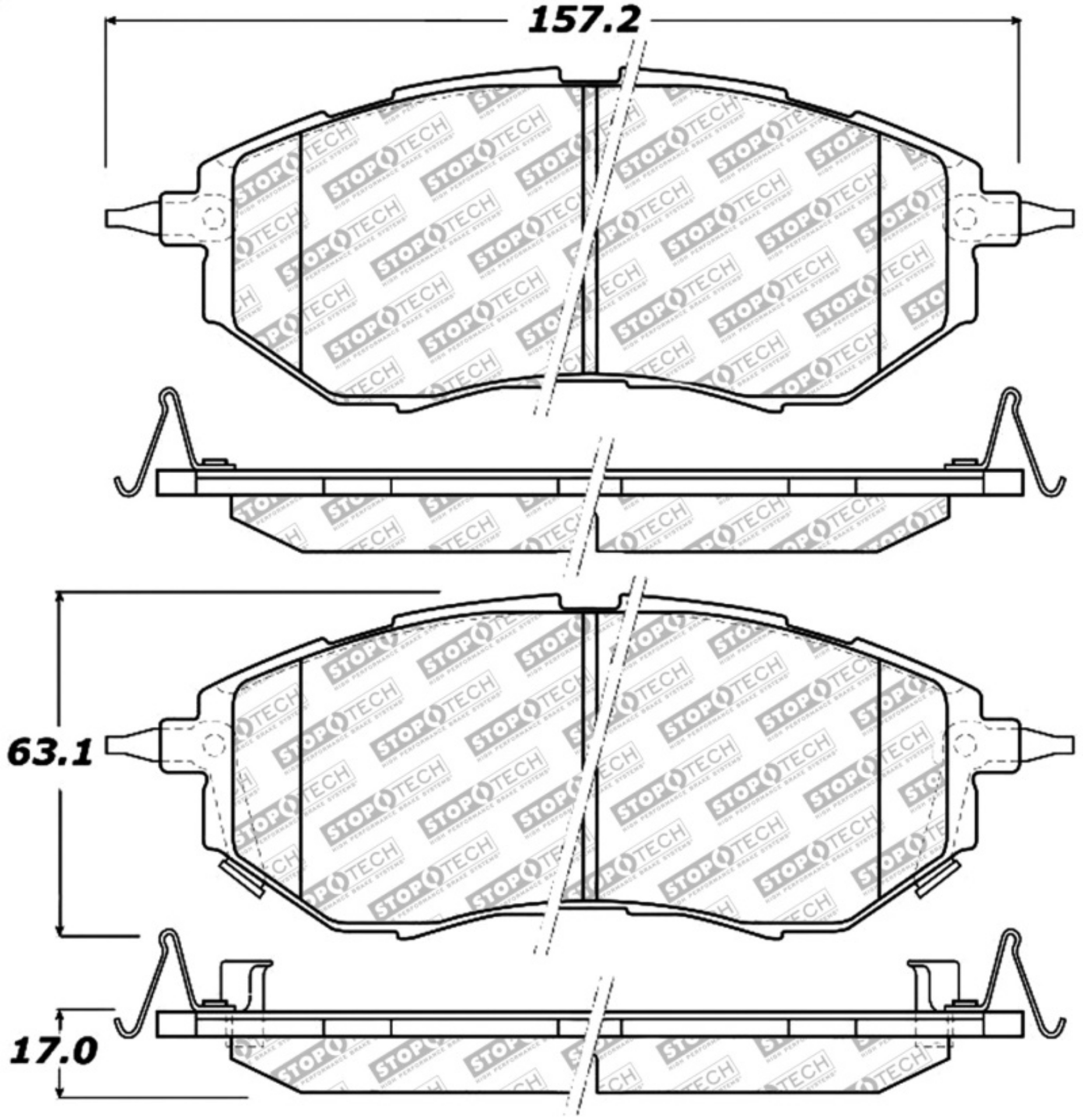 Picture of StopTech 14-15 Subaru Forester 2-0L Street Select Front Brake Pads
