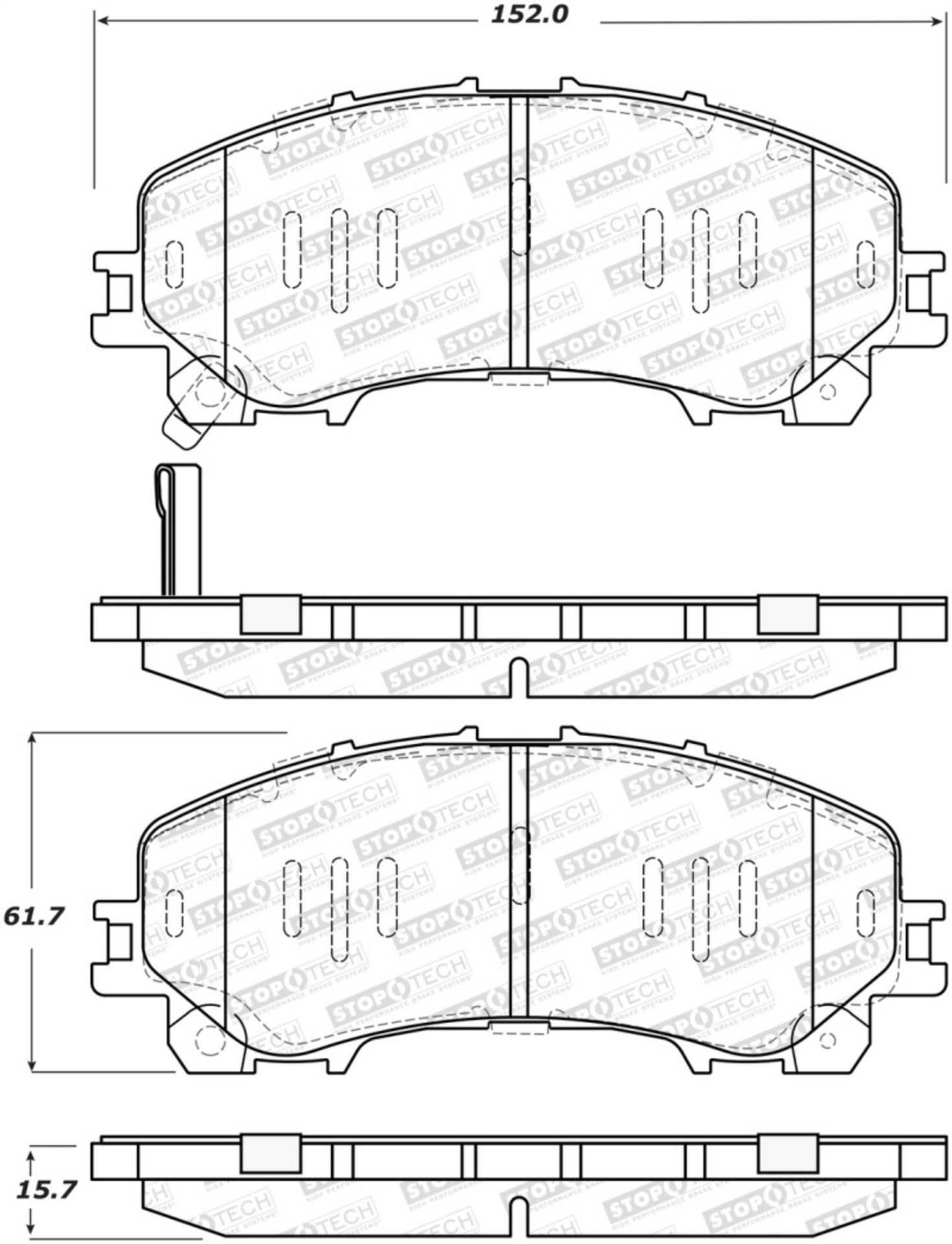 Picture of StopTech Sport Performance 14-17 Infiniti Q50 Front Brake Pads