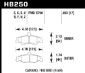 Picture of Hawk 98-02 Chevrolet Camaro SS-Z28 - 98-02 Pontiac Firebird Blue 9012 Race Rear Brake Pads