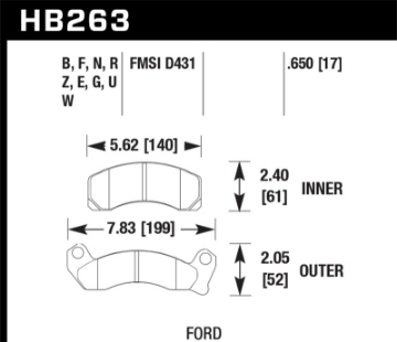 Picture of Hawk 87-93 Ford Mustang GT-LX DTC-30 Race Front Brake Pads