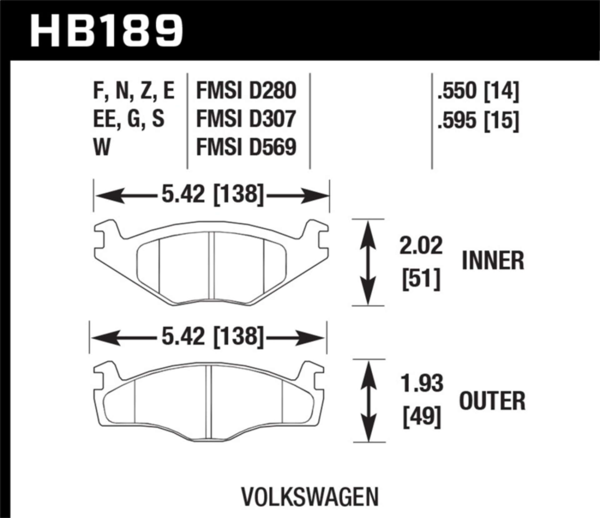 Picture of Hawk 79-84 Volswagen Rabbit - 85-90 Volkswagen Cabriolet DTC-60 Race Front Brake Pads