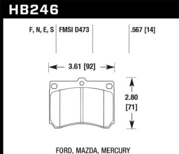Picture of Hawk 90-98 Mazda Protege - 90-95 Mazda 323 HT-10 Race Front Brake Pads