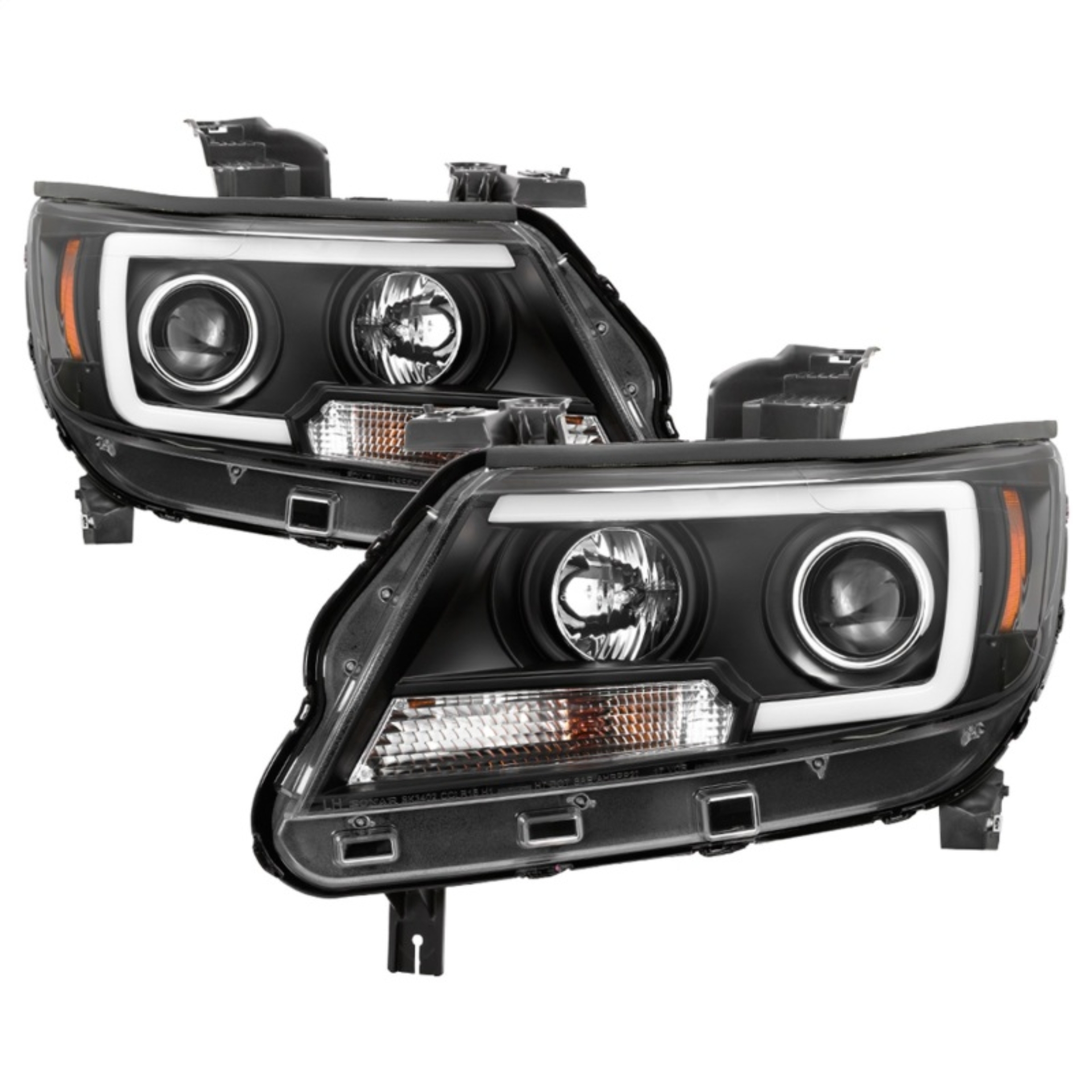 Picture of Spyder 15-17 Chevy Colorado Projector Headlights - Light Bar LED - Black PRO-YD-CCO15-LBDRL-BK