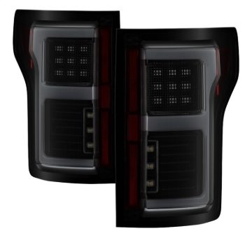 Picture of Spyder 15-17 Ford F-150 LED Tail Lights w-Blind Spot - Black Smoke ALT-YD-FF15015BS-LBLED-BSM