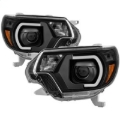Picture of xTune Toyota Tacoma 12-15 Headlights - Light Bar DRL - Black PRO-JH-TTA12-LBDRL-BK