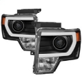 Picture of xTune Ford F150 Projector Headlights - Light Bar DRL - Black PRO-JH-FF15009-LBDRL-BK