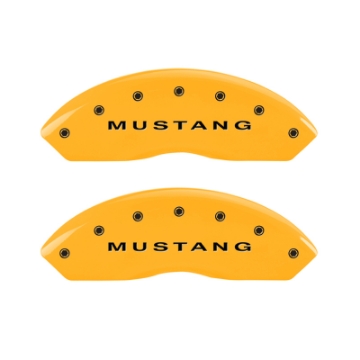 Picture of MGP 4 Caliper Covers Engraved Front Mustang - Engraved Rear S197-GT - Yel Finish Blk Characters