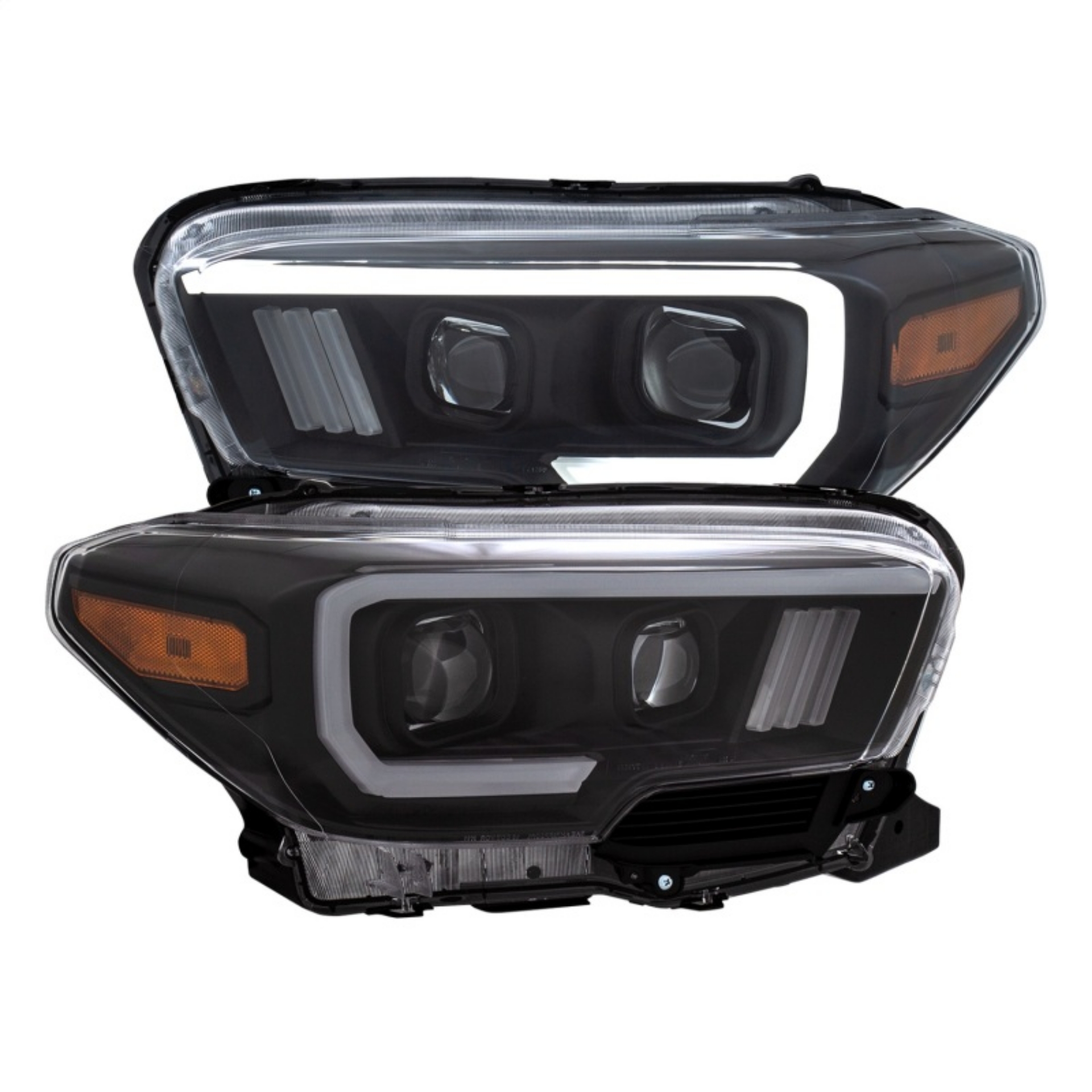 Picture of ANZO 2016-2017 Toyota Tacoma Projector Headlights w- Plank Style Switchback Black w- Amber w- DRL