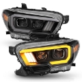 Picture of ANZO 2016-2017 Toyota Tacoma Projector Headlights w- Plank Style Switchback Black w- Amber w- DRL