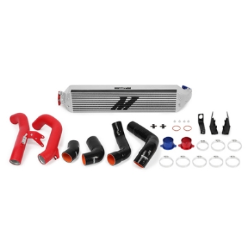 Picture of Mishimoto 2016+ Honda Civic 1-5T - 2017+ Honda Civic Si Silver Intercooler Kit w-Red Pipes