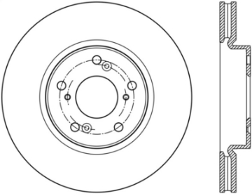 Picture of Stoptech 13-18 Honda Accord Premium Slotted CRYO-STOP Front Rotor