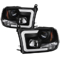 Picture of Spyder 09-16 Dodge Ram 1500 Version 2 Headlights Light Bar DRL Black PRO-YD-DR09V2-LBDRL-BK