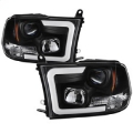 Picture of Spyder 09-16 Dodge Ram 1500 Version 2 Headlights Light Bar DRL Black PRO-YD-DR09V2-LBDRL-BK