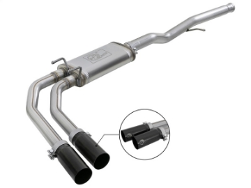 Picture of aFe Rebel Series 3in to 2-5in 409 SS Cat-Back Exhaust w- Black Tips 09-18 GM Silverado-Sierra 5-4L