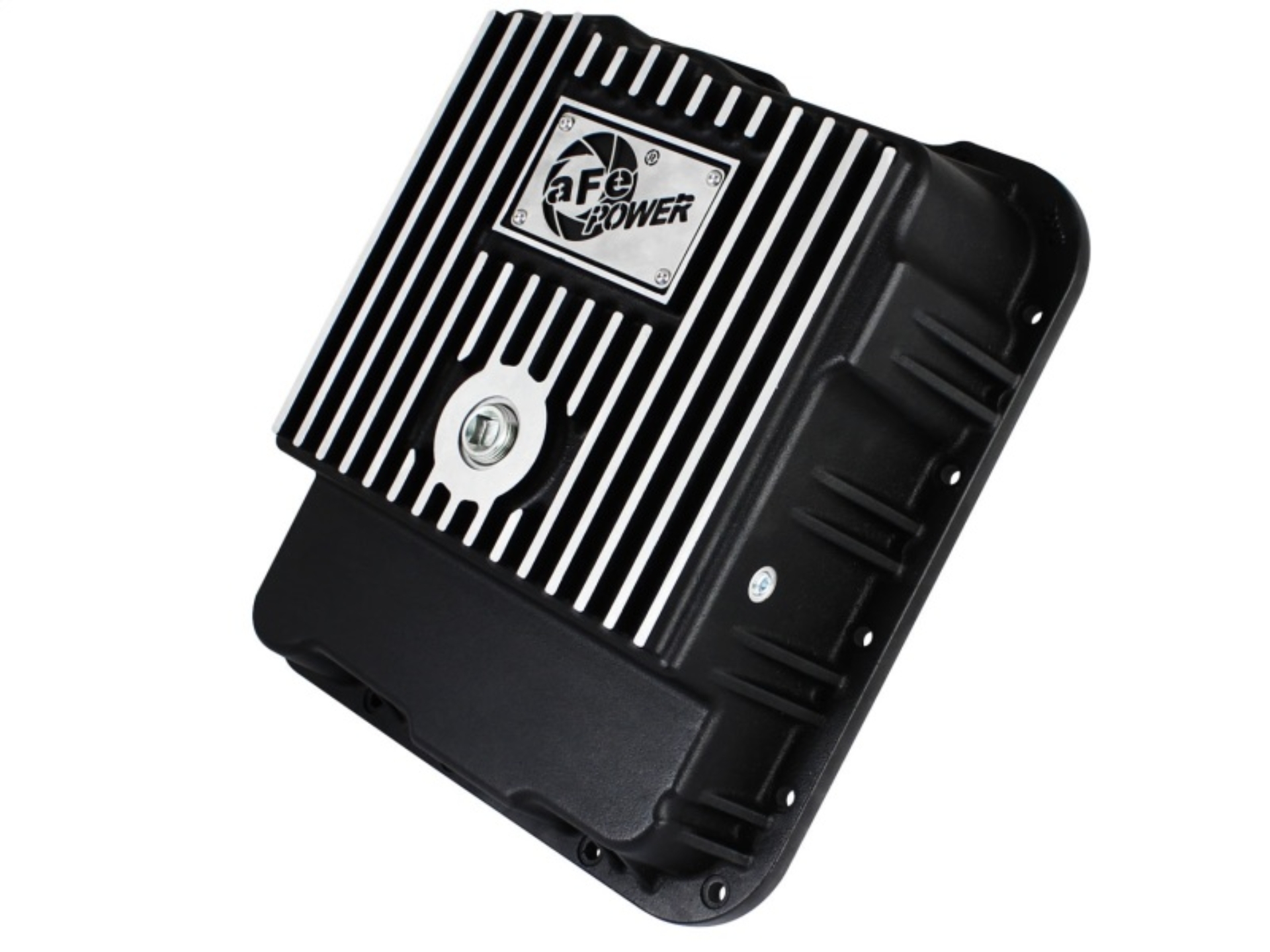Picture of aFe Transmission Pan Black w- Machined Fins GM Trucks 99-16 4L60-E-4L60E-4L65E-4L70E-4L75E