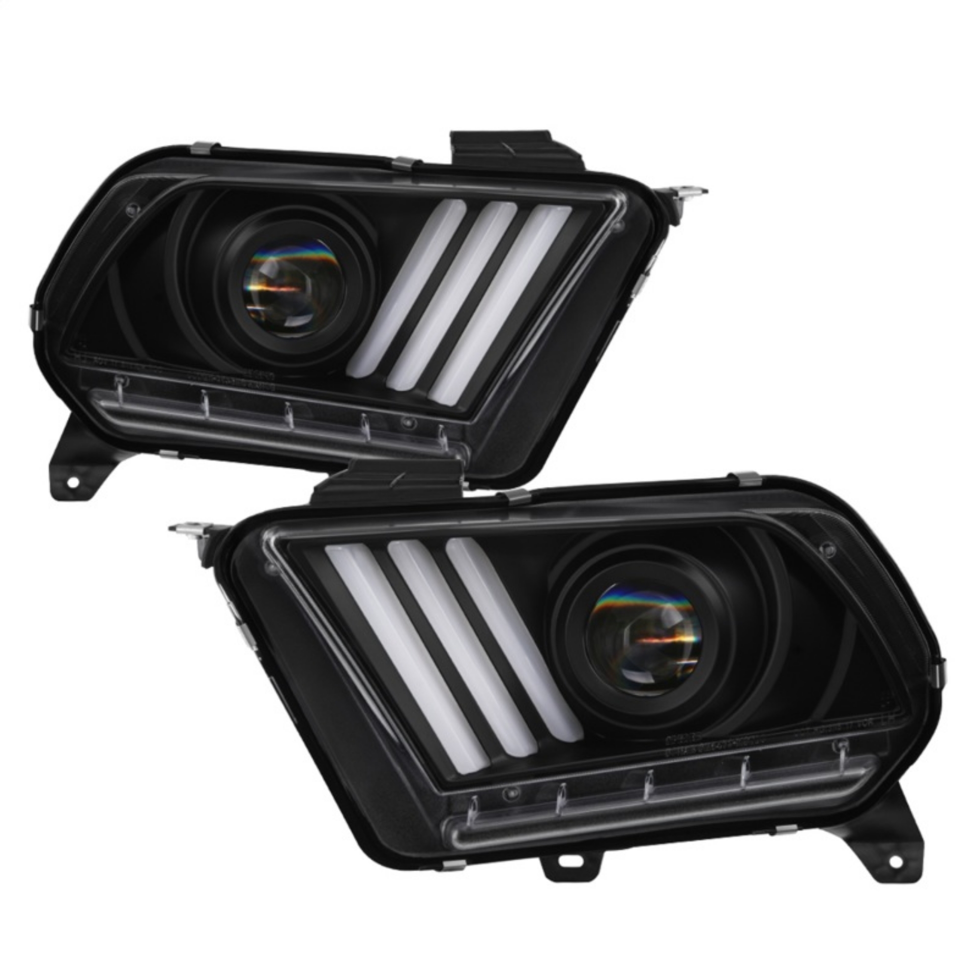 Picture of Spyder 13-14 Ford Mustang HID Only Projector Headlights w-Turn Signals - Blk PRO-YD-FM13HID-BK