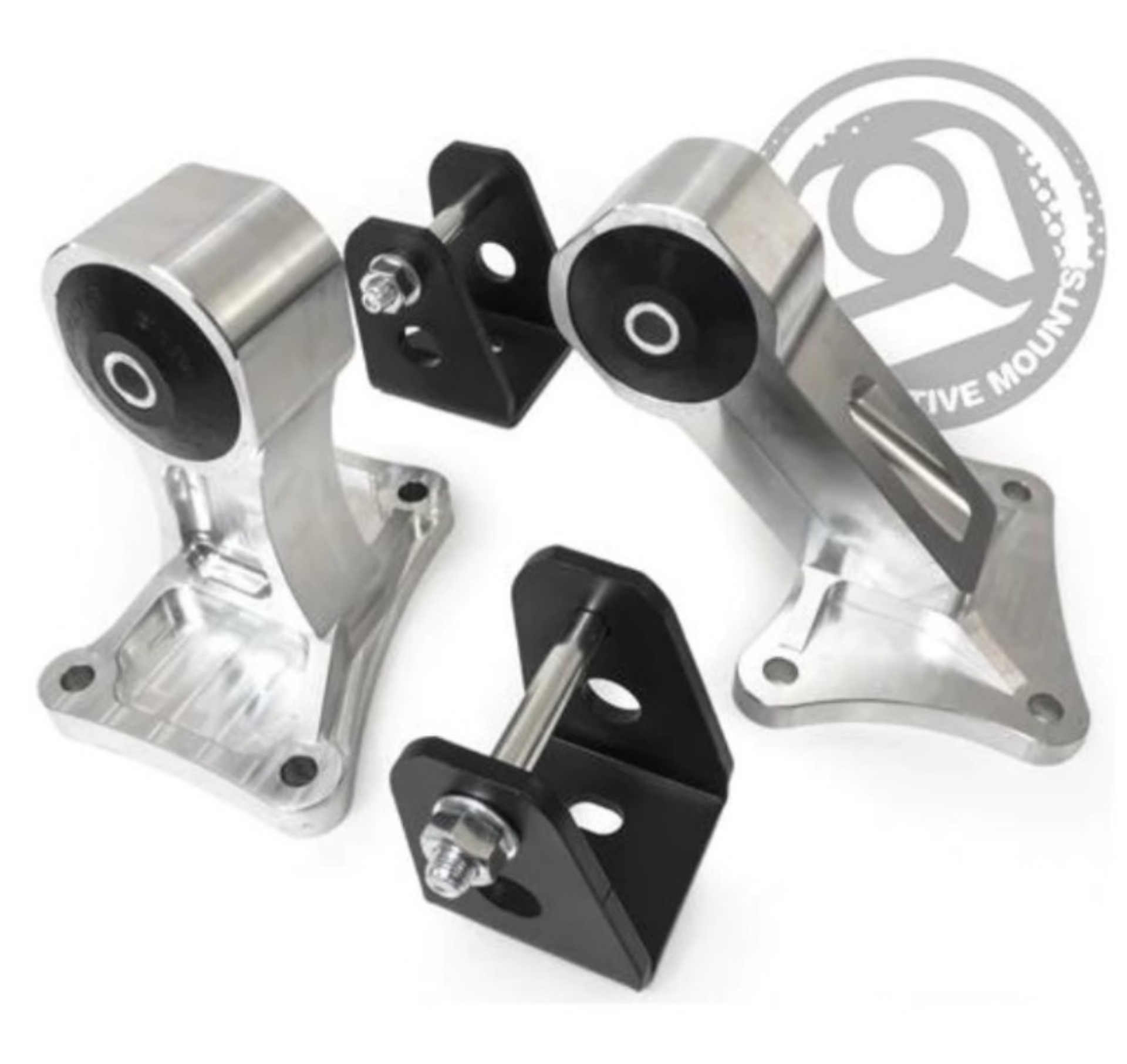 Picture of Innovative 00-09 Honda S2000 F-Series - M-T Silver Billet Aluminum Solid Bushing Engine Mount Kit