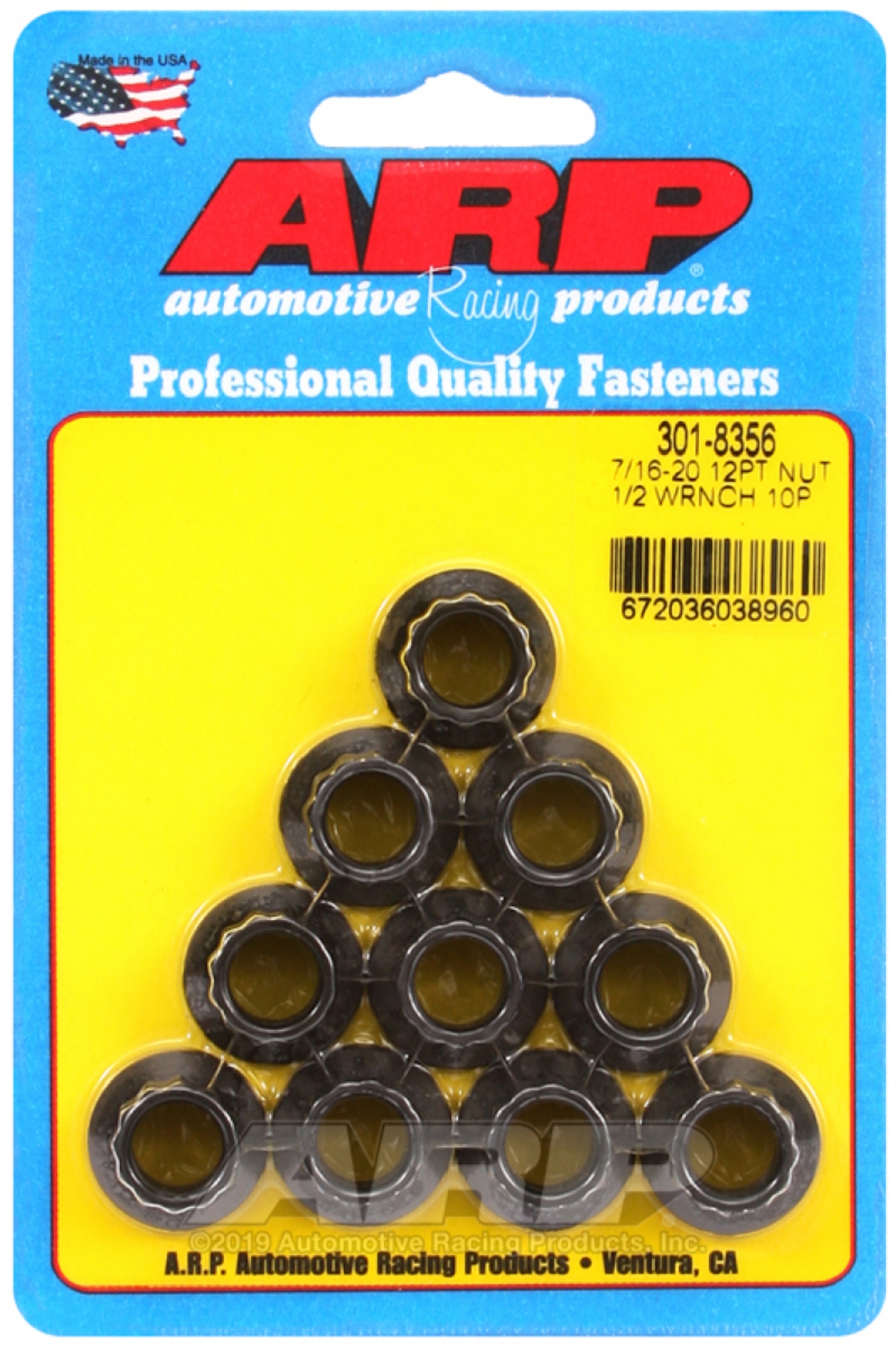 Picture of ARP 7-16-20 1-2 Socket 12 Pt Nut Kit Pack of 10