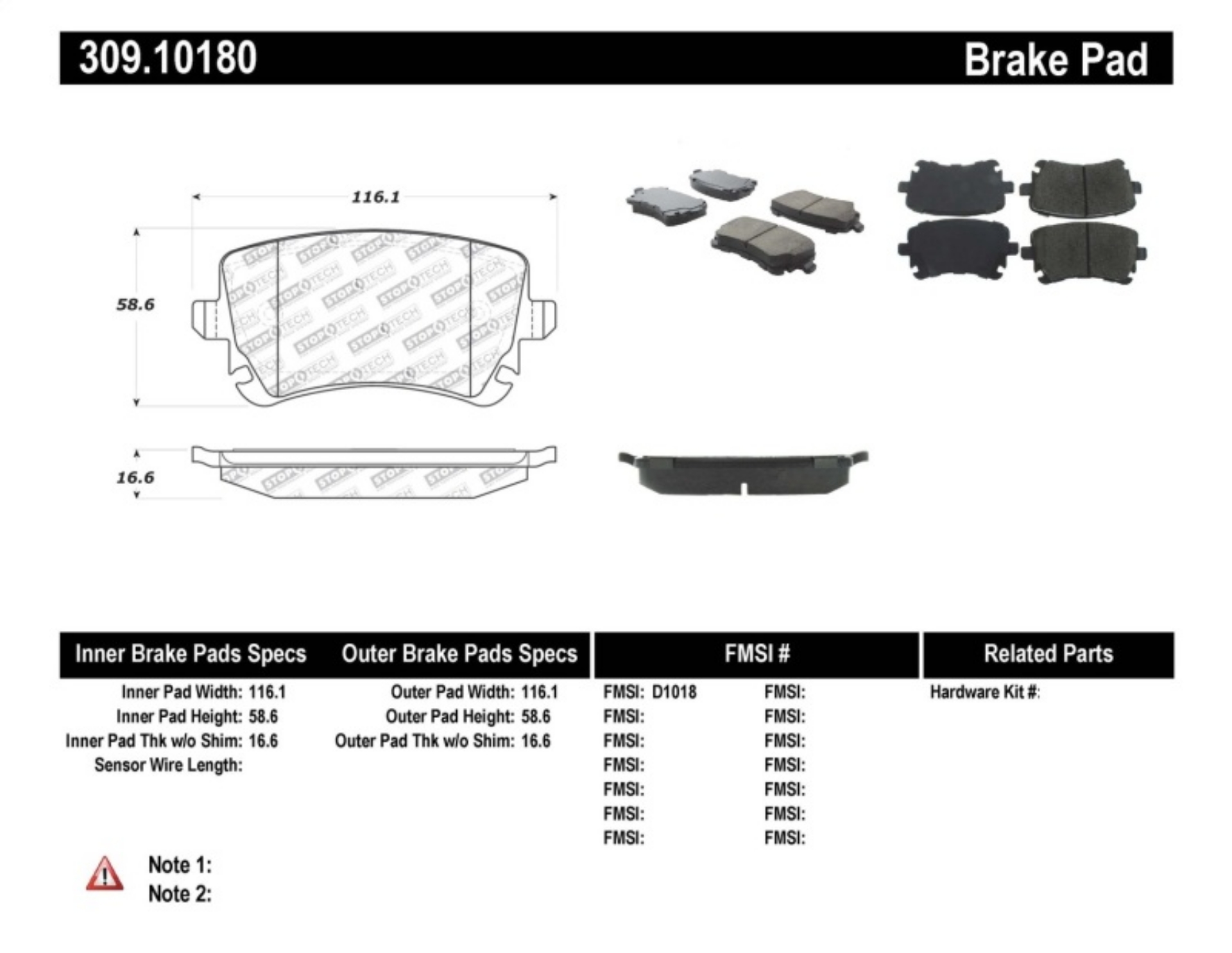 Picture of StopTech Performance 07-09 Audi RS4 Rear Pads