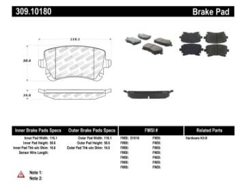 Picture of StopTech Performance 07-09 Audi RS4 Rear Pads