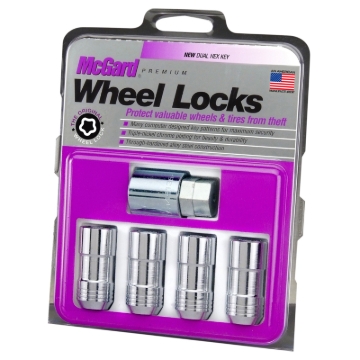 Picture of McGard Wheel Lock Nut Set - 4pk- Cone Seat M14X1-5 - 21mm & 22mm Dual Hex - 1-965in- L - Chrome