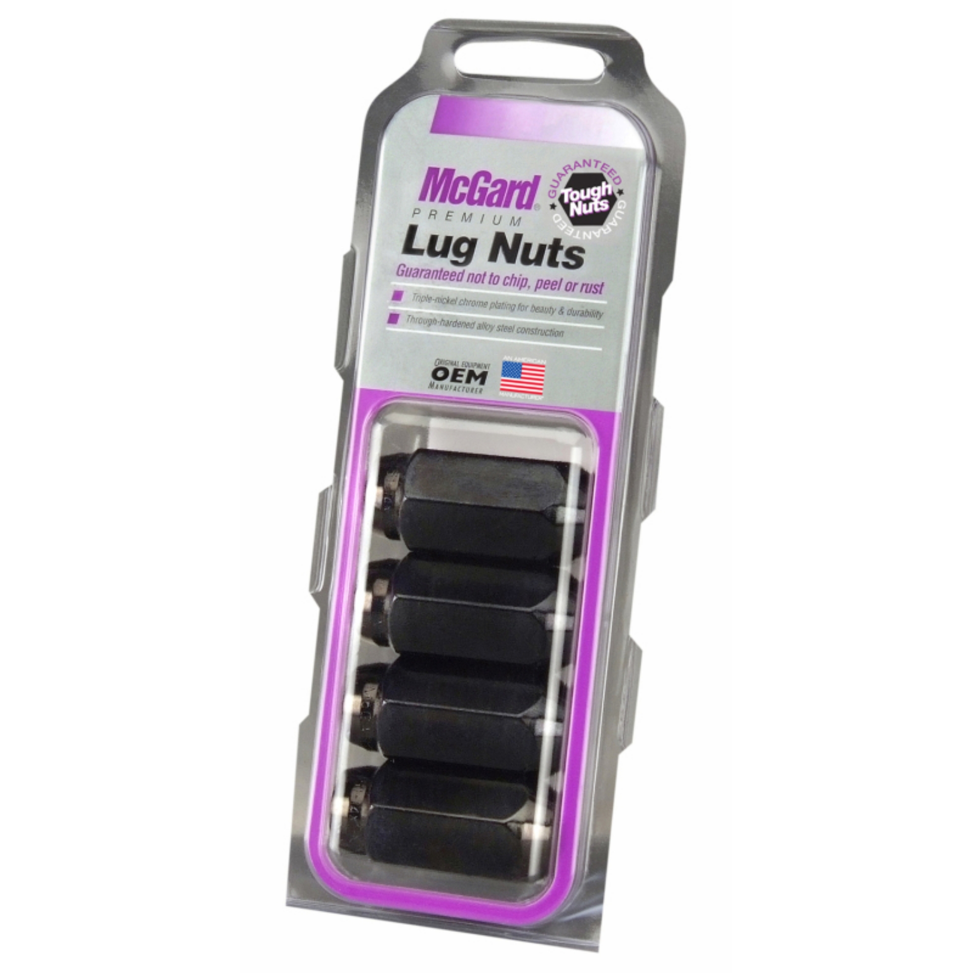 Picture of McGard Hex Lug Nut Cone Seat M14X1-5 - 22mm Hex - 1-945in- Length 4-Pack - Black