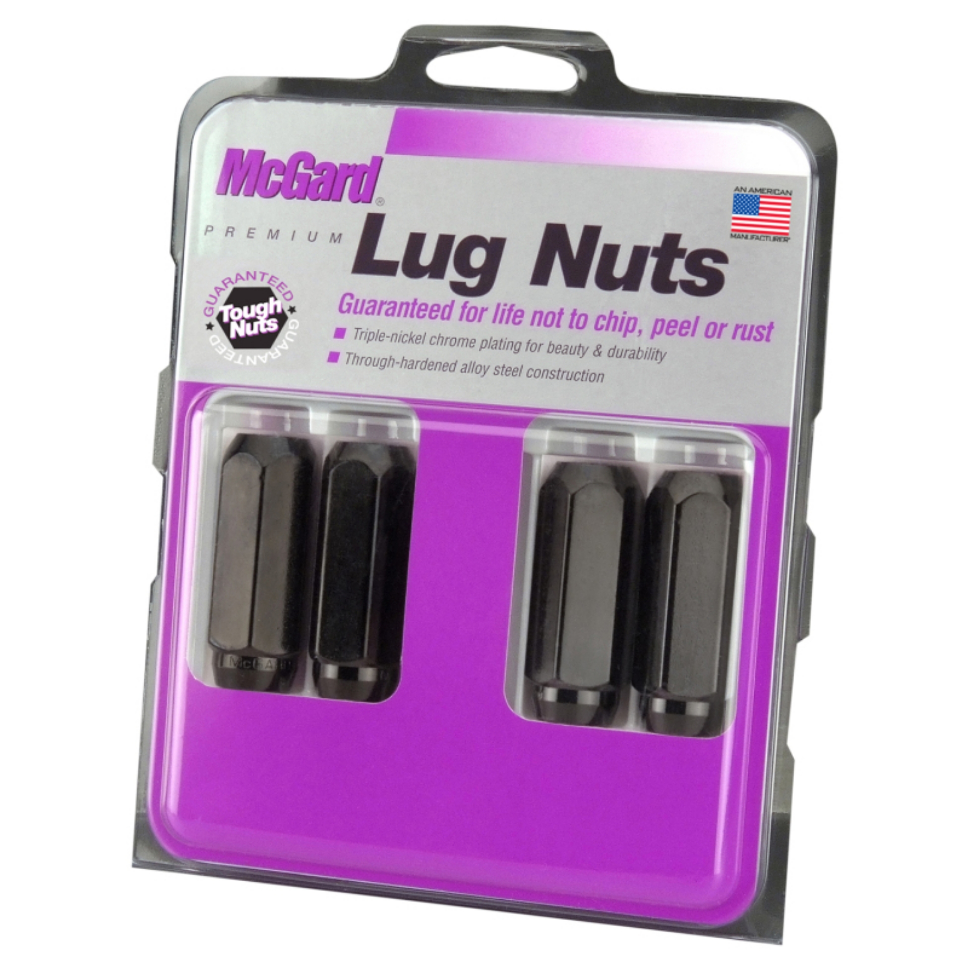 Picture of McGard Hex Lug Nut Cone Seat M14X2-0 - 13-16 Hex - 2-25in- Length 4-Pack - Black