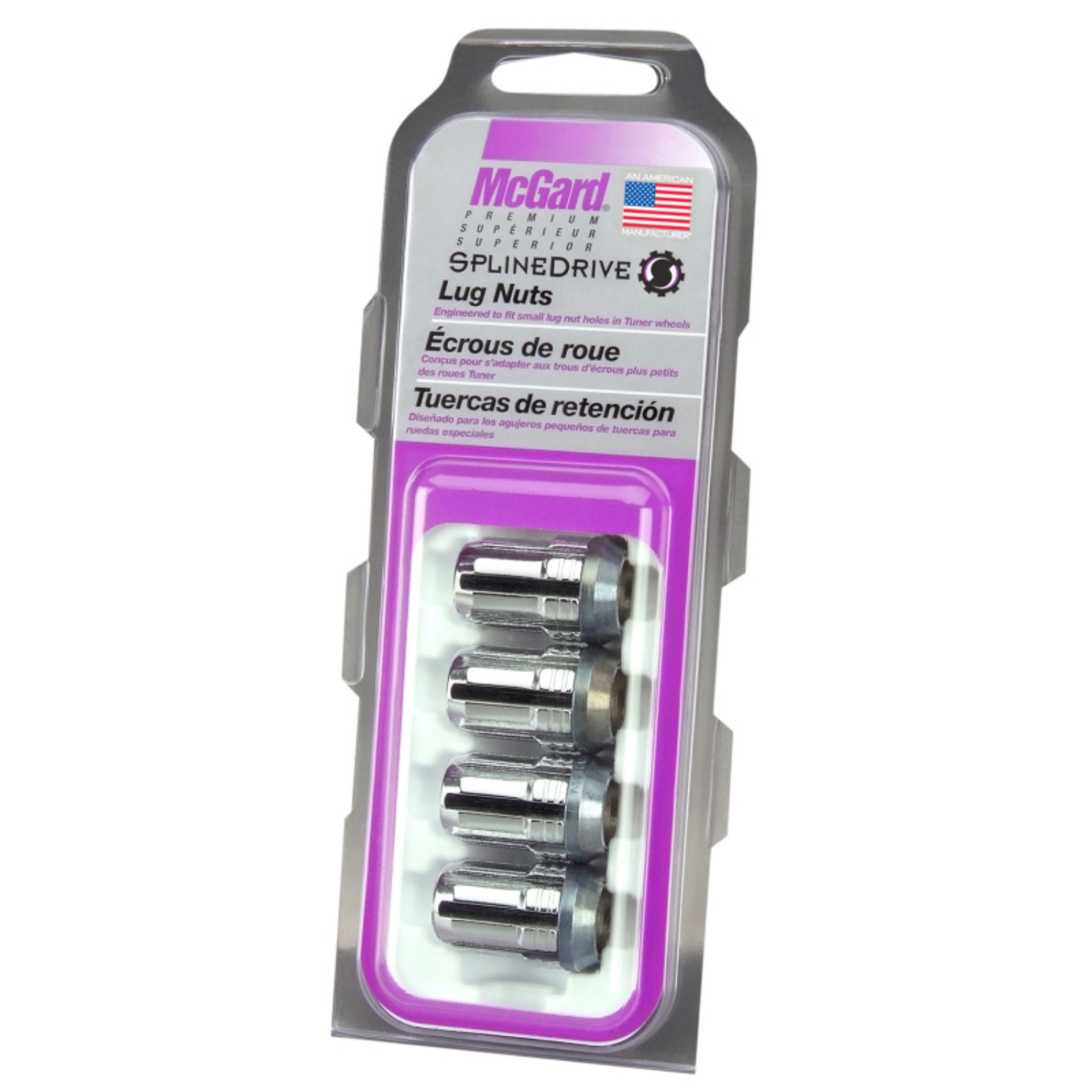 Picture of McGard SplineDrive Lug Nut Cone Seat M12X1-5 - 1-24in- Length 4-Pack - Chrome Req- Tool