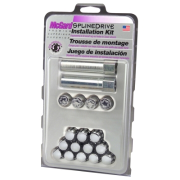 Picture of McGard SplineDrive Tuner 4 Lug Install Kit w-Locks & Tool Cone M12x1-25 - 13-16 Hex - Chrome CS