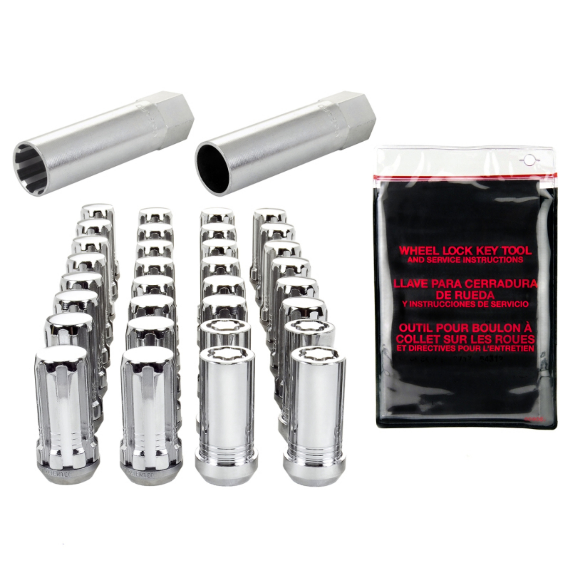 Picture of McGard SplineDrive Tuner 8 Lug Install Kit w-Locks & Tool Cone M14X1-5 - 1in- Hex - Chrome