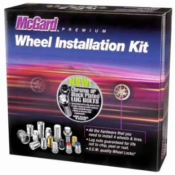 Picture of McGard 5 Lug Hex Install Kit w-Locks Cone Seat Bolt M12X1-25 - 17mm Hex - 25-6mm Shank L- - Black