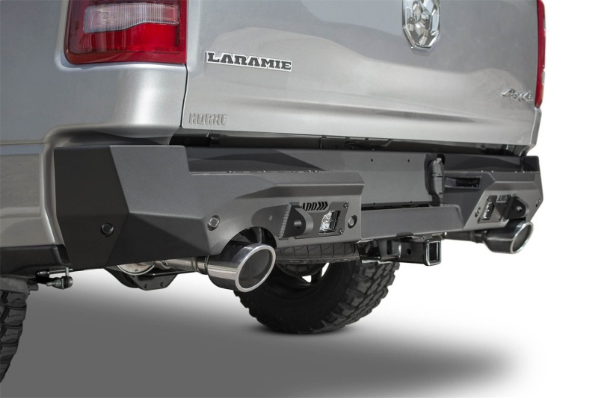 Picture of Addictive Desert Designs 2019 Ram 1500 Hammer Stealth Fighter Rear Bumper w- 6 Sensor Cutouts