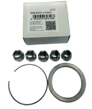 Picture of BBS PFS KIT - Tesla Model S - Includes 64-1mm ID Ring - Retaining Clip - Lug Nuts