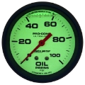 Picture of Autometer Ultra-Nite 2-5-8in 0-100 PSI Liquid Filled Mechanical Glow In Dark Oil Pressure Gauge