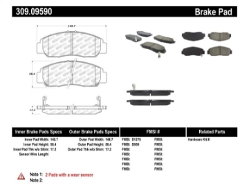 Picture of StopTech Performance 03-07 Honda Accord V6 A-T Front Brake Pads