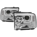 Picture of Spyder 05-07 Ford F250-350-450 SD Ver 2 Proj Headlights - Light Bar DRL - Black PRO-YD-FS05V2-LB-C