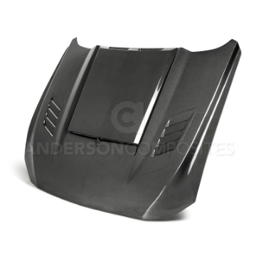 Picture of Anderson Composites 2018-2019 Ford Mustang Ram Air Double Sided Carbon Fiber Hood