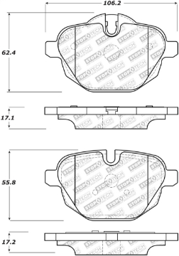 Picture of StopTech 11-17 BMW X3 Street Performance Rear Brake Pads