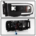 Picture of Spyder 02-05 Dodge Ram 1500 Light Bar Projector Headlights - Black PRO-YD-DR02V2-LB-BK
