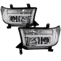 Picture of Spyder 07-13 Toyota Tundra V2 Light Bar DRL Projector Headlights - Chrome PRO-YD-TTU07V2-LB-C