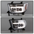 Picture of Spyder 07-13 Toyota Tundra V2 Light Bar DRL Projector Headlights - Chrome PRO-YD-TTU07V2-LB-C