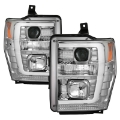 Picture of Spyder 08-10 Ford F-250 Super Duty V2 Light Bar DRL Projector Headlights - Chrm PRO-YD-FS08V2-LB-C