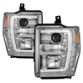 Picture of Spyder 08-10 Ford F-250 Super Duty V2 Light Bar DRL Projector Headlights - Chrm PRO-YD-FS08V2-LB-C