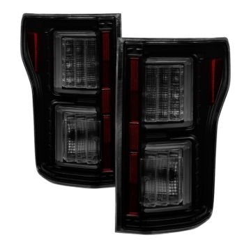 Picture of Spyder 18-19 Ford F-150 w-o Blind Spot Sensor LED Tail Lights - Blk Smk ALT-YD-FF15018-LED-BSM