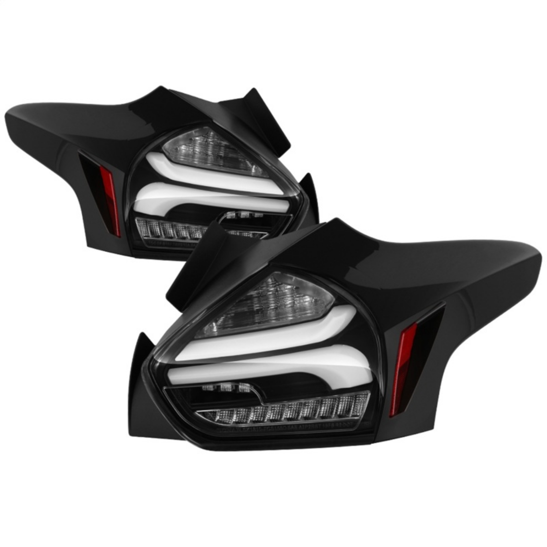 Picture of Spyder 15-17 Ford Focus Hatchback LED Tail Lights w-Indicator-Reverse - Black ALT-YD-FF155D-LED-BK
