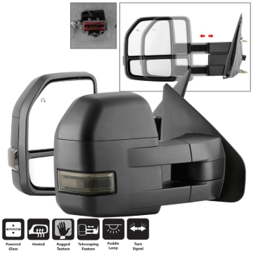 Picture of xTune 04-14 Ford F-150 Heated LED Telescoping Mirrors - Smoke Pair MIR-FF15009S-G4-PWH-SM-SET